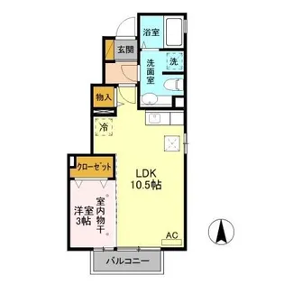 ローズコート宮原 B【1階】の間取り