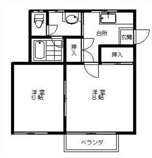グリーンアベニュー【1階】の間取り