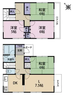 神奈川県茅ヶ崎市中海岸2【一戸建】の間取り