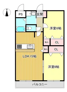 パレロワイヤル小松町【1階】の間取り