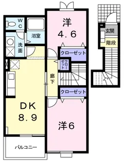 ワイフラットA【2階】の間取り