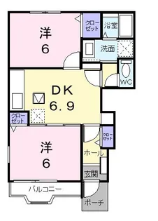 ソレアード・ローマ【1階】の間取り