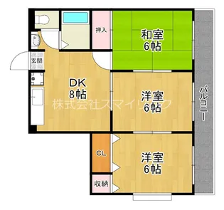 ウエストコート【3階】の間取り