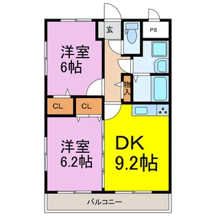 サニーガーデンII号館【2階】の間取り