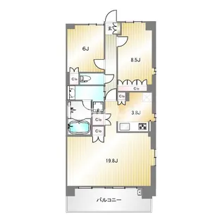 サンメゾン神戸新長田【10階】の間取り