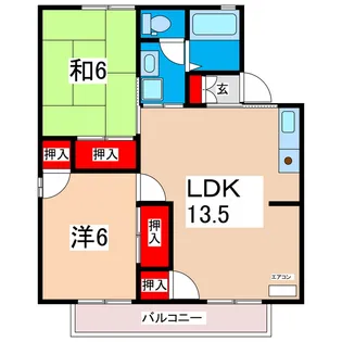 セジュールフジサクA【2階】の間取り