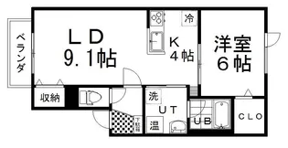 1LDKの間取り画像