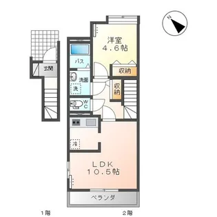 Partir(パルティール)北夕顔瀬【2階】の間取り