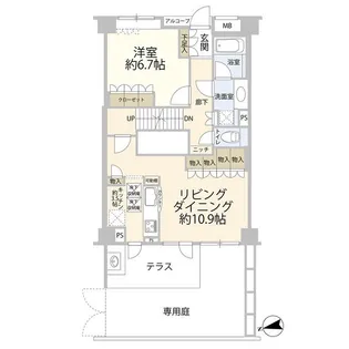 クレッセント二子玉川アッサンブラージュ【1階】の間取り