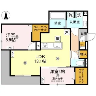 トリシア北巽【1階】の間取り