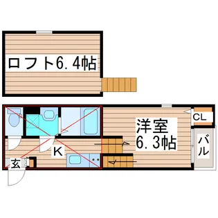 ハーモニーテラス六丁の目V【1階】の間取り