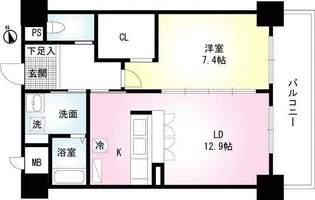 ノース清水【7階】の間取り