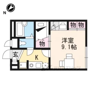 レオパレス佐和山【1階】の間取り