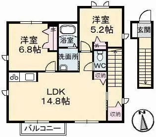 ライツ【2階】の間取り