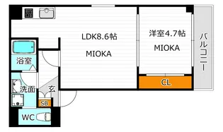 1LDKの間取り画像