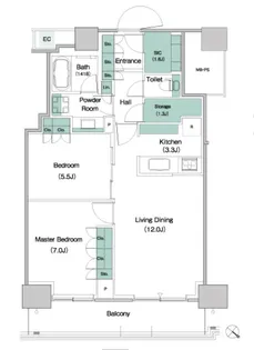 パークアクシス豊洲キャナル【3階】の間取り