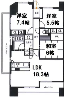 グランアッシュ野江【9階】の間取り