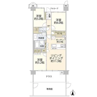 ラグゼコート(0004051)【1階】の間取り