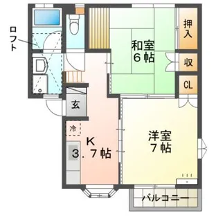 レジデンス北栗林【2階】の間取り