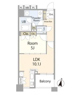 プレシス東神田【9階】の間取り