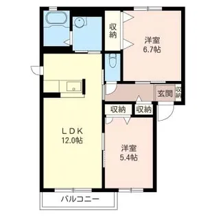 サンライズ白虎【2階】の間取り