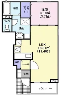 スカイ クラウドMK【1階】の間取り