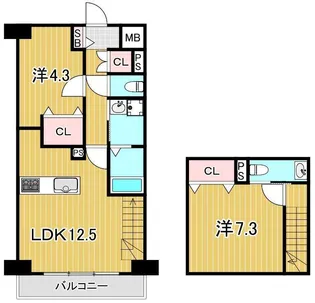 フィールズコート六町【4階】の間取り