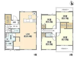 東京都八王子市石川町【一戸建】の間取り