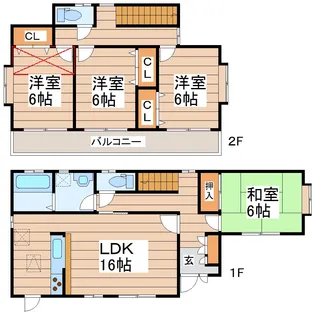 宮城県名取市上余田字市坪【一戸建】の間取り