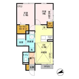 グリーンヴィレッジ【1階】の間取り