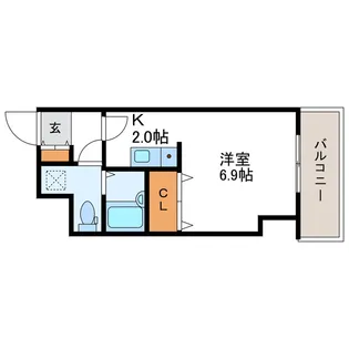 アストリア北大前【9階】の間取り