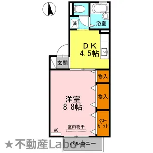 徳島県徳島市応神町古川字戎子野【アパート】の間取り