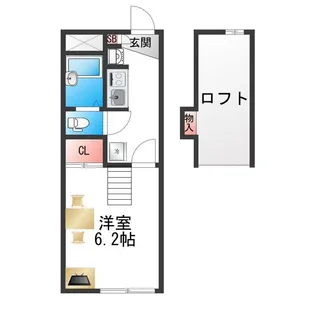 レオパレストーエイ【1階】の間取り