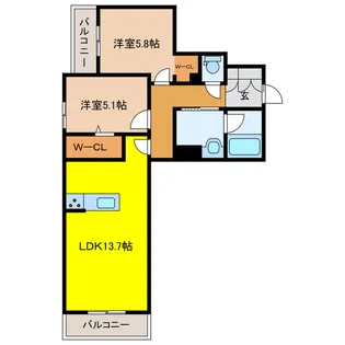 AXIS助信【3階】の間取り