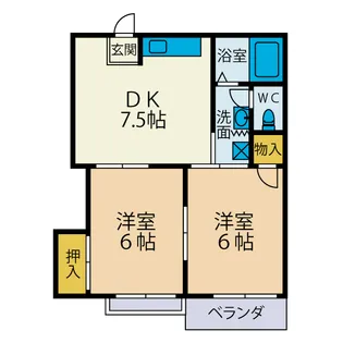 コーポ宮田C棟【2階】の間取り