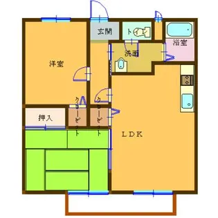 プラジール川西【1階】の間取り