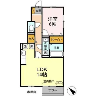 アルカディアハウス【1階】の間取り