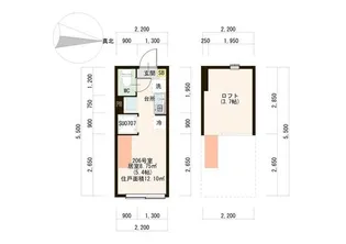 ハーモニーテラス落合南長崎 階段下物置 ネットただ 独洗 100付【2階】の間取り