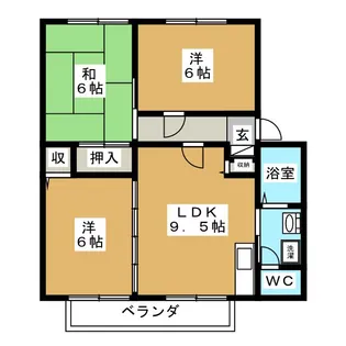 サンビレッジ若槻 A棟【1階】の間取り