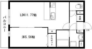 グランストーク篠ケ瀬III【1階】の間取り