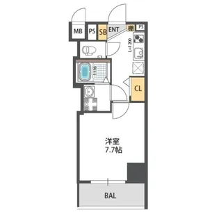 ウエンズ勝山【6階】の間取り