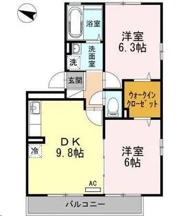 クリオコートA棟【1階】の間取り