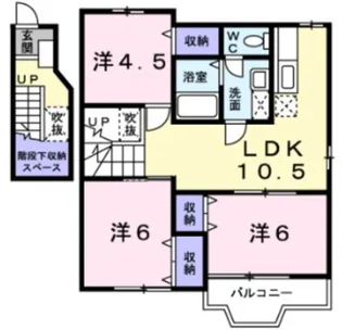 ラフィネ弐番館【2階】の間取り
