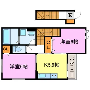 フェリーチェ大野【2階】の間取り