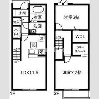 MAISONETTE LAND 込野 Bの間取り