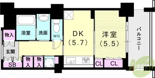 ワコーレハート明舞【10階】の間取り