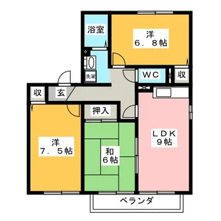 レジデンスかとう B棟【2階】の間取り