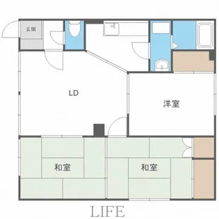 北郷1-3アパート【1階】の間取り