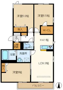 プリティメゾン【1階】の間取り