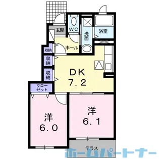 ルピナスB【1階】の間取り